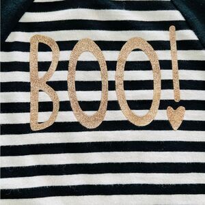 Circo Toddler Girls Halloween Black and White Striped Boo! Tee Size 2T
